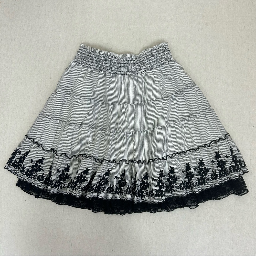 Joe Benbasset Black and White Cotton Mini Skirt